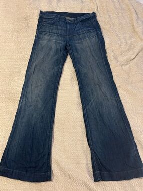7 For All Mankind Low-rise Wide Flare jeans Sz 32 34 long